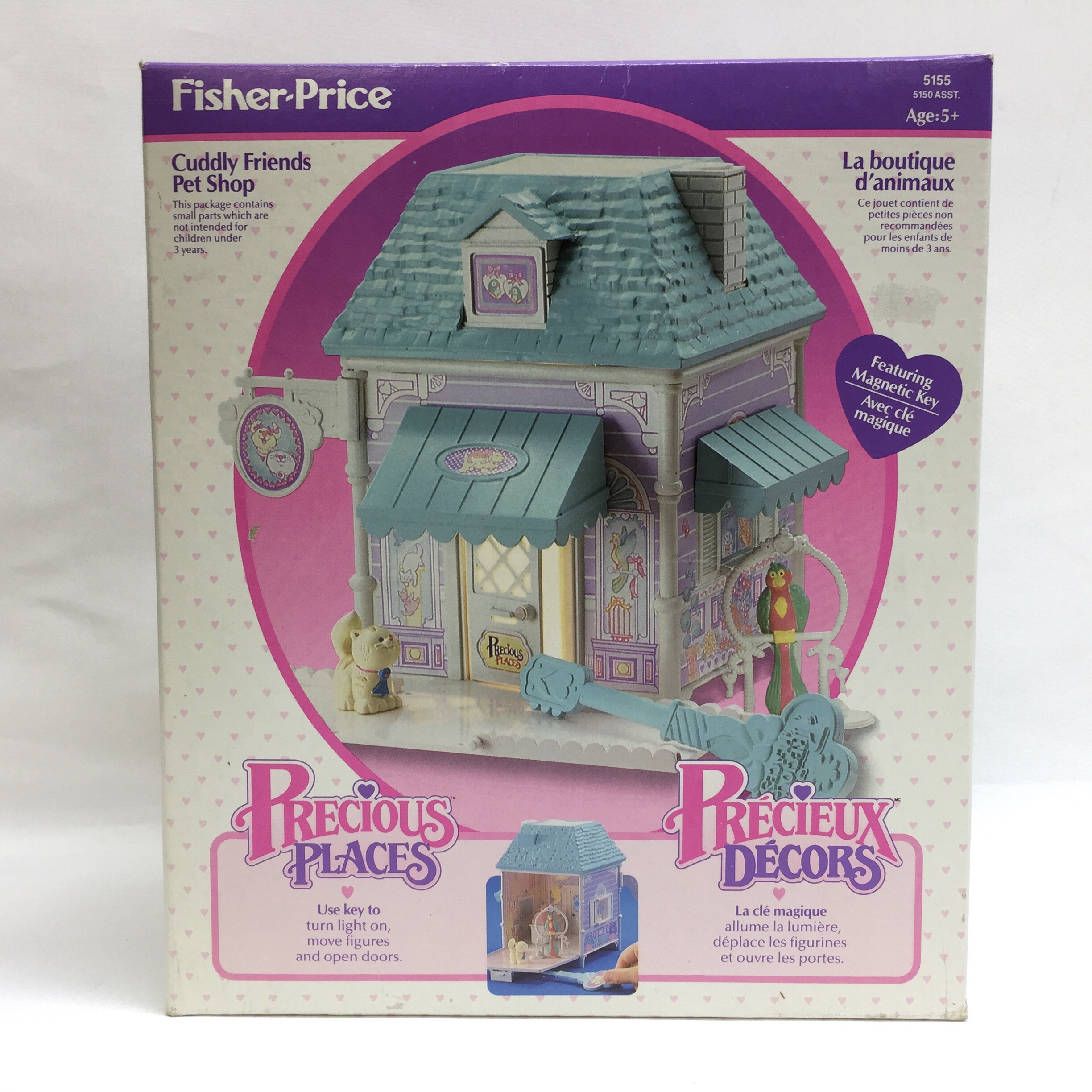 Vintage Fisher-Price Precious Places Cuddly Friends Pet Shop Playset Mint in Box 