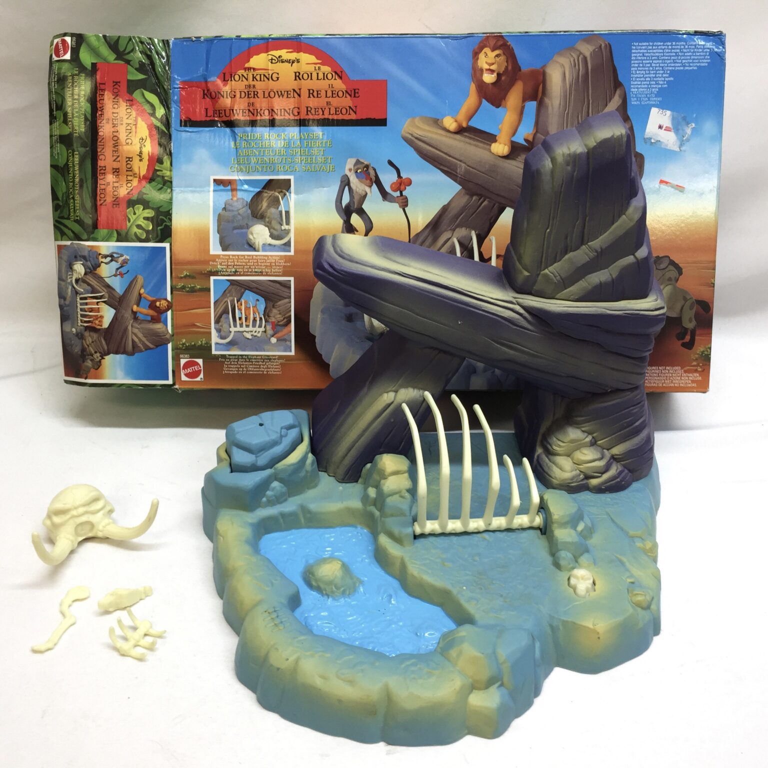 The Lion King Pride Rock Playset Elephant Graveyard Milton Wares 9893