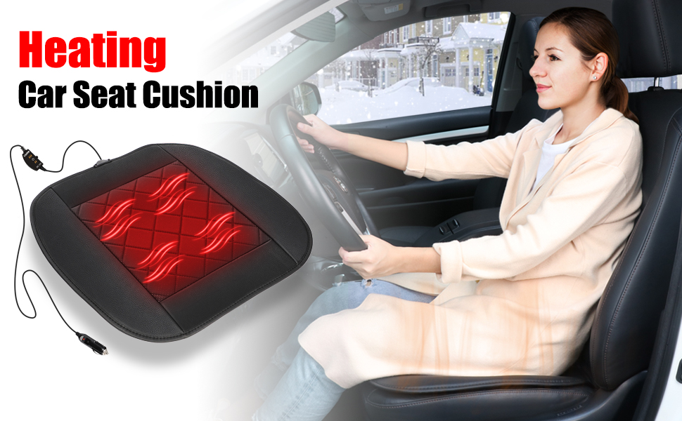 Lamb Velvet 12V Heated Rear Seat Cushion Ideal for Driving in Cold Winters Heating Temperature 45-65°C