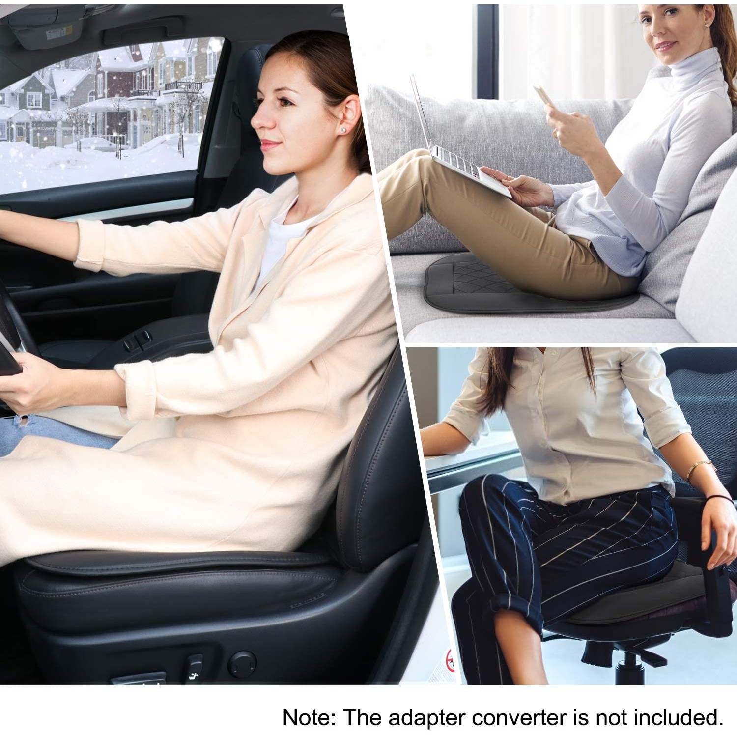 Lamb Velvet 12V Heated Rear Seat Cushion Ideal for Driving in Cold Winters Heating Temperature 45-65°C