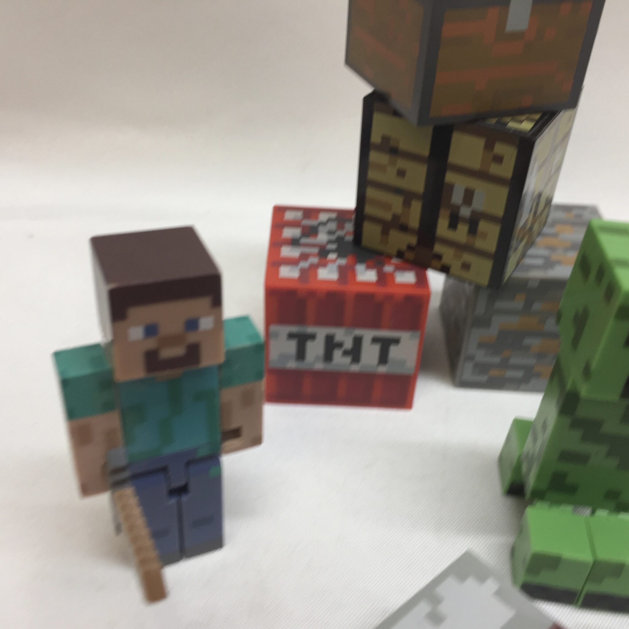 Lot of 13 Minecraft Action Figures Boxes Keychains and Accessories ...