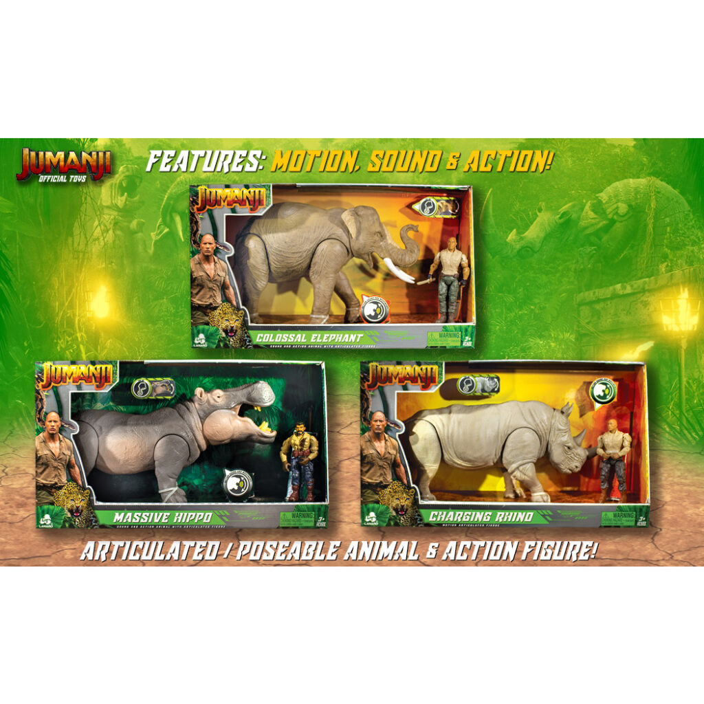 Jumanji Colossal Elephant Massive Hippo Charging Rhino The Rock